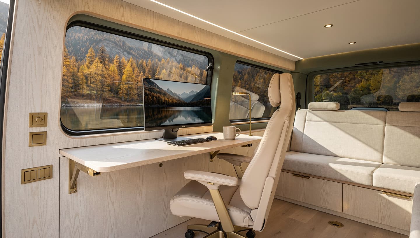 Wayhaven work mode - desk deployed, displays active