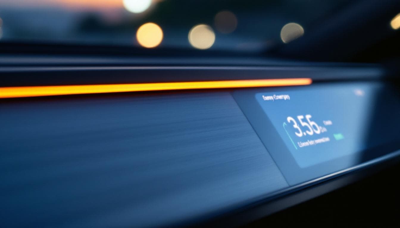 Macro detail of the platform's dashboard interface at dusk